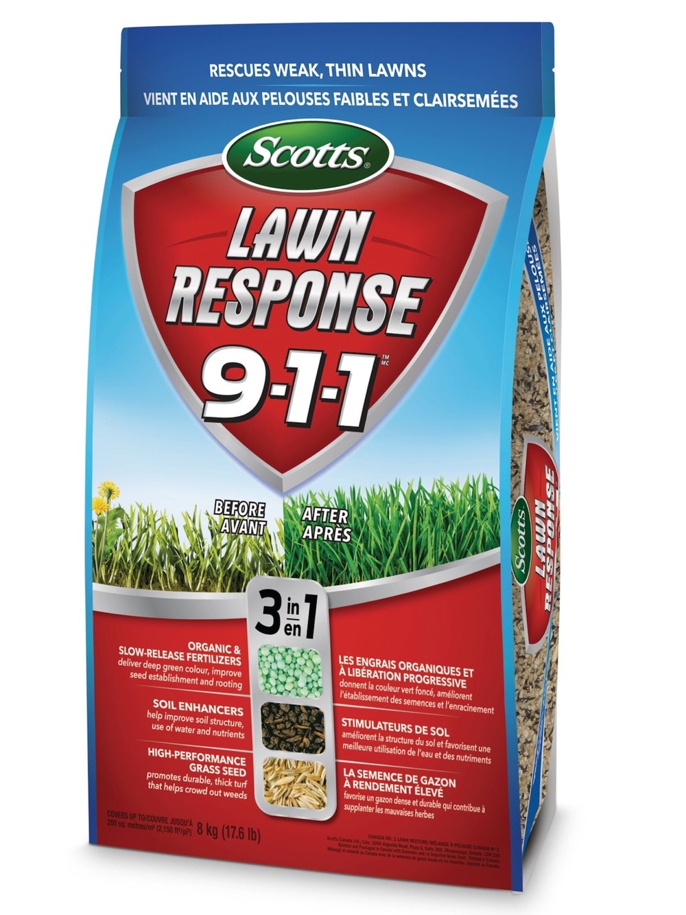 Scotts Lawn Response 9-1-1 Lawn Seed Mix - Blue & Red Bag